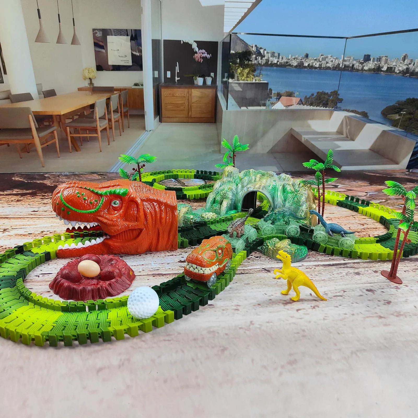 Dinosaur Adventure Road Race Playset for Kids