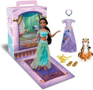 Disney Store Official Princess Story Doll (Jasmine from Aladdin) 11 Inches, Includes Coloring Book and Additional Dress, Princess Doll in Classic Outfit, Princess Toys for Girls