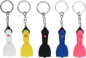 Diving Flipper Keychain, Set of 5 Keychains, Silicone Thoughtful Keepsake Gifts Idea, for Diving Party Favors