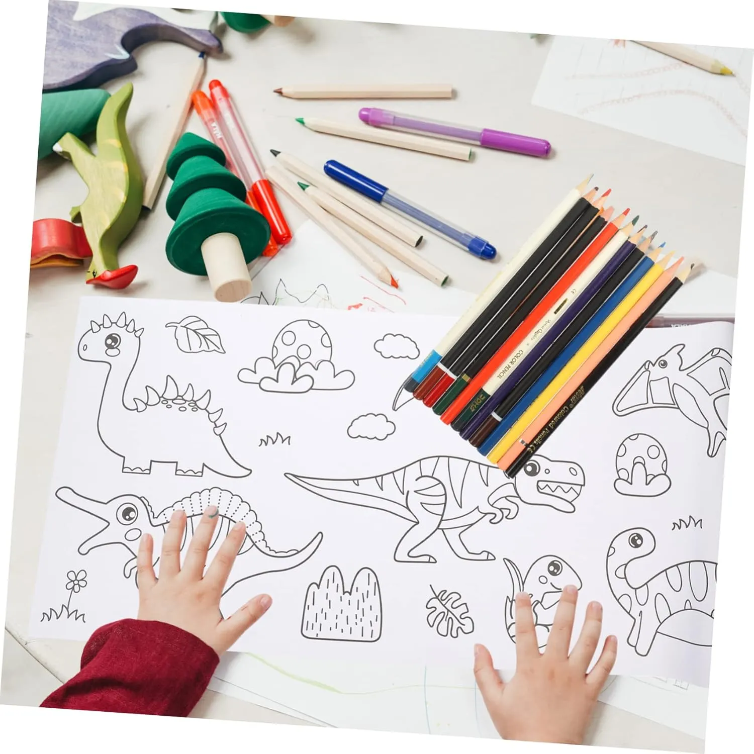 Diy Graffiti Coloring Poster 3m Large Coloring Paper Roll for Kids Adhesive Wall Drawing Pad