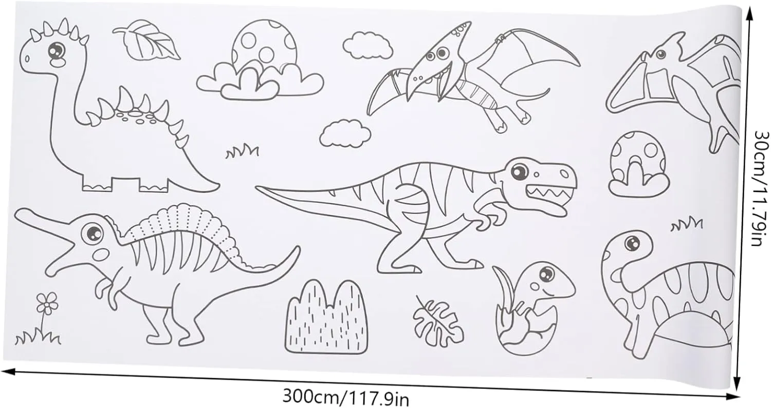 Diy Graffiti Coloring Poster 3m Large Coloring Paper Roll for Kids Adhesive Wall Drawing Pad