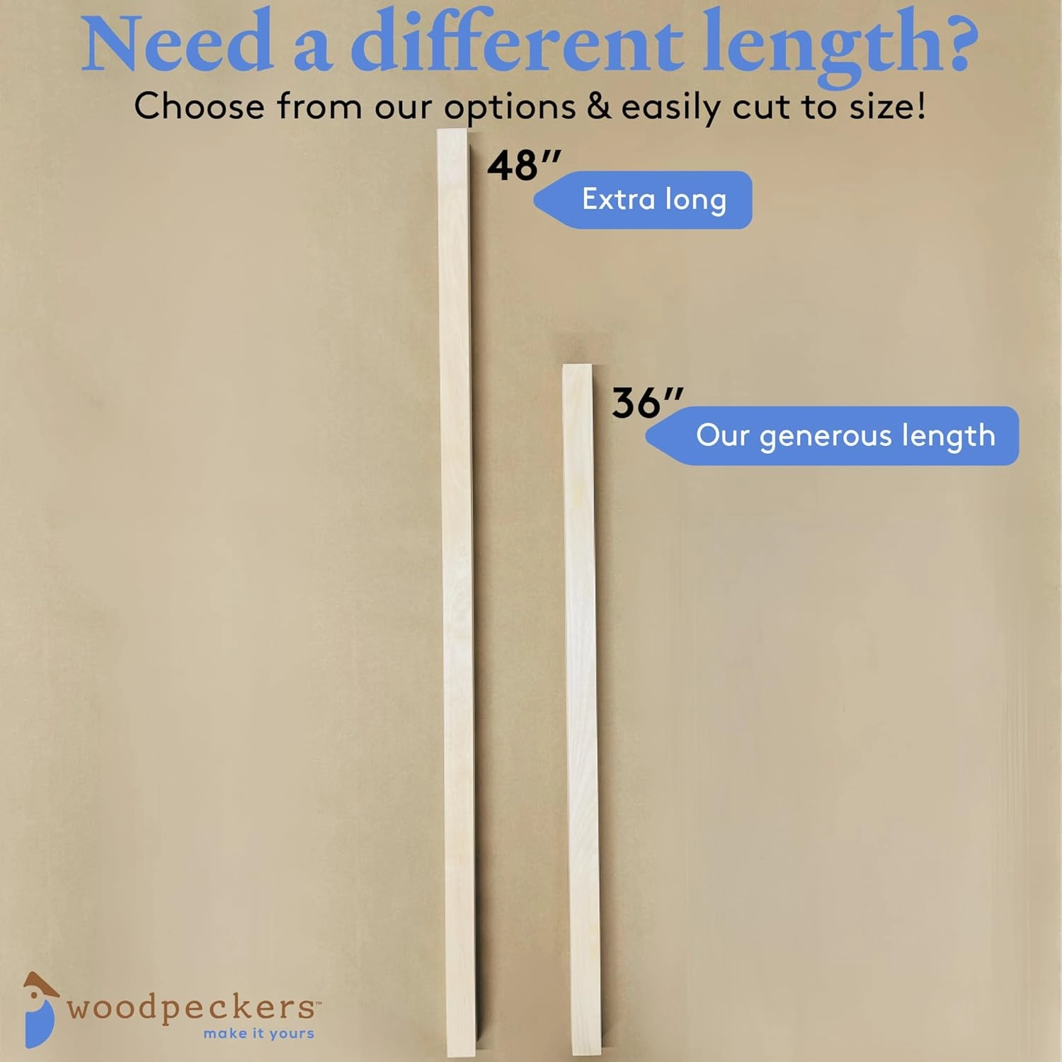 DIY Wooden Square Dowel Rod 1-1/2-inch x 36 Pack of 5 Hobby Wood Sticks for Crafts, Building Materials & Architecture Model Making, by Woodpeckers