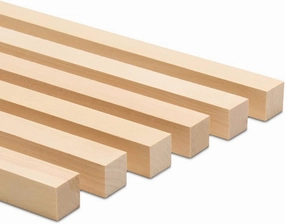 DIY Wooden Square Dowel Rod 3/4-inch x 36 Pack of 5 Hobby Wood Sticks for Crafts, Wood Trim & Architecture Model Making, by Woodpeckers