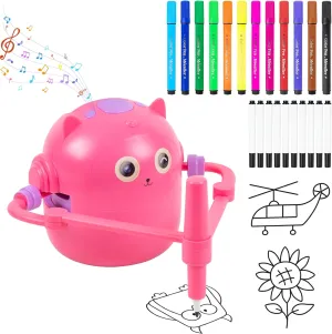 Drawing Robot for Kids, Interactive Educational Drawing Robot, Magic Painting Robot Toy with 100 Word Cards & 16 Color Pens for Girls and Boys Age 3  (Pink)