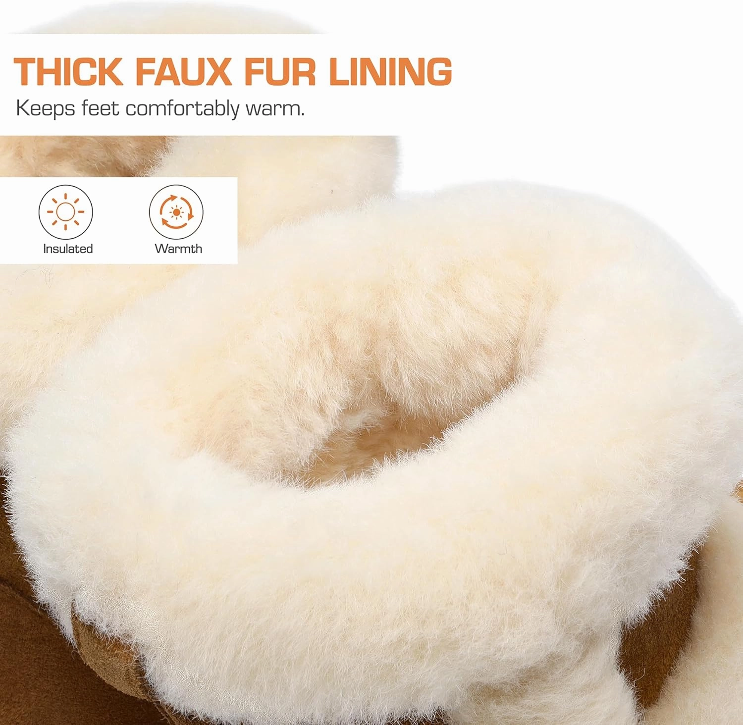 DREAM PAIRS Winter Platform Fur Boots for Women Genuine Suede Faux Fur Snow Booties Classic Warm Slip-On Memory Foam Comfort FuzzyChic Plush Platform Ankle Boots