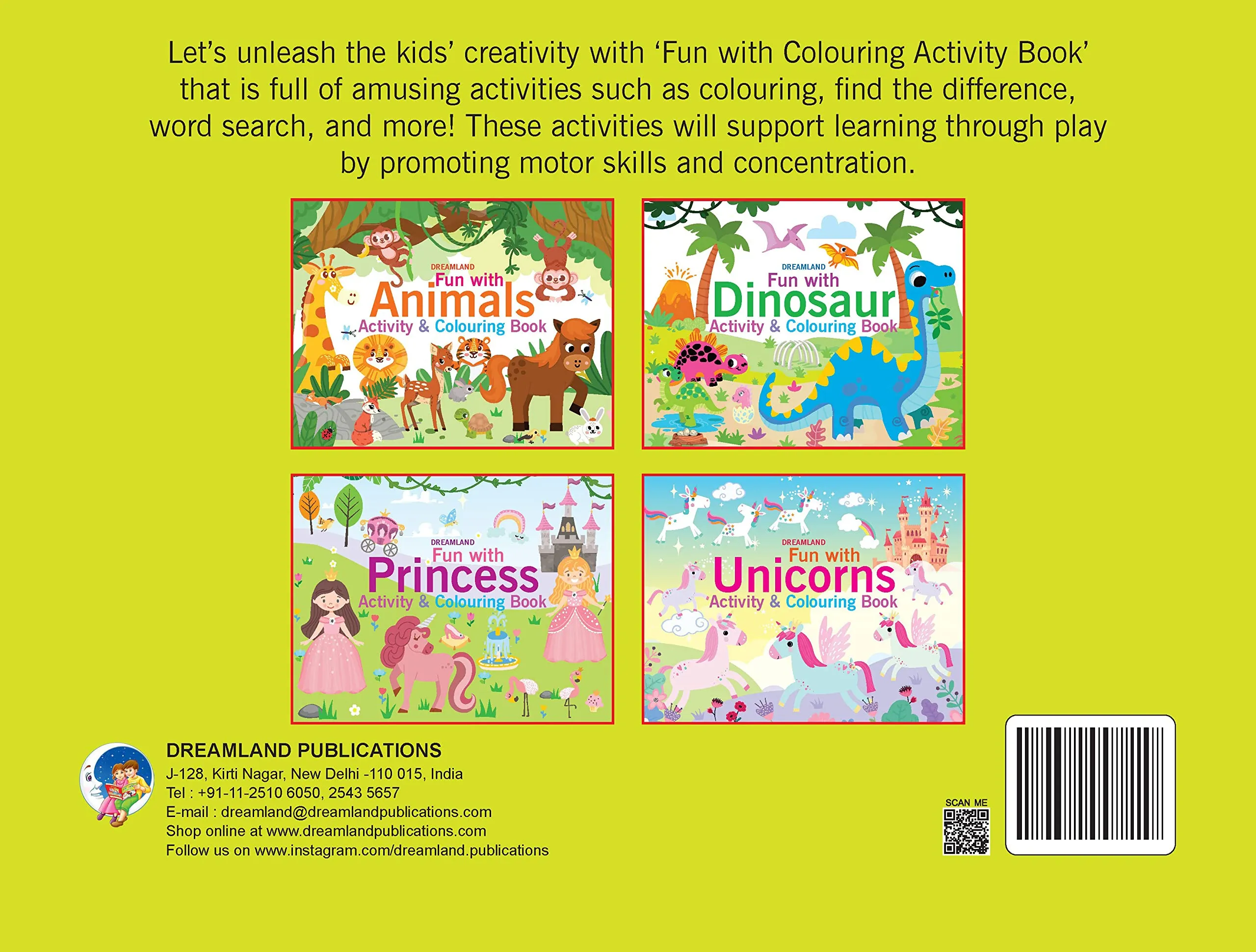 Dreamland Fun with Dinosaur - An Activity & Colouring Book for Kids Ages 3 