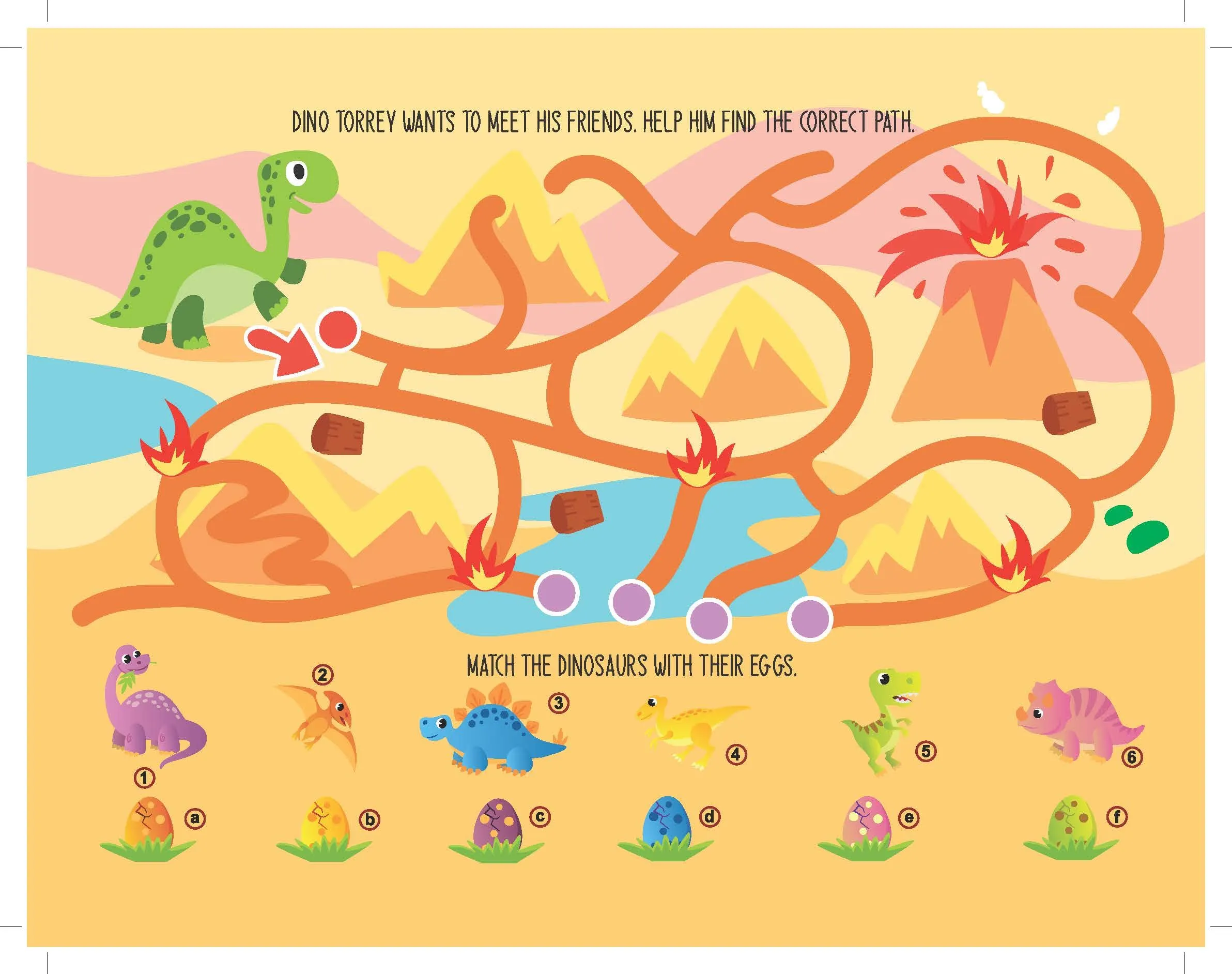 Dreamland Fun with Dinosaur - An Activity & Colouring Book for Kids Ages 3 