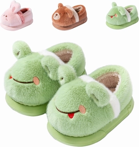 Drecage Toddler Kids Slippers Girls Boys House Shoes Winter Slippers Plush Warm Soft with Cute Cartoon Design Indoor Shoes