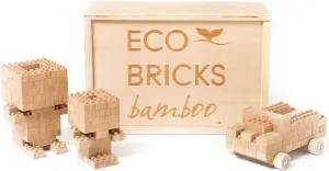 Eco-Bricks Bamboo Blocks for Ages 4 & up - 24, 90, 145, 250 Pieces Kids Building Blocks – Customizable Building Toys
