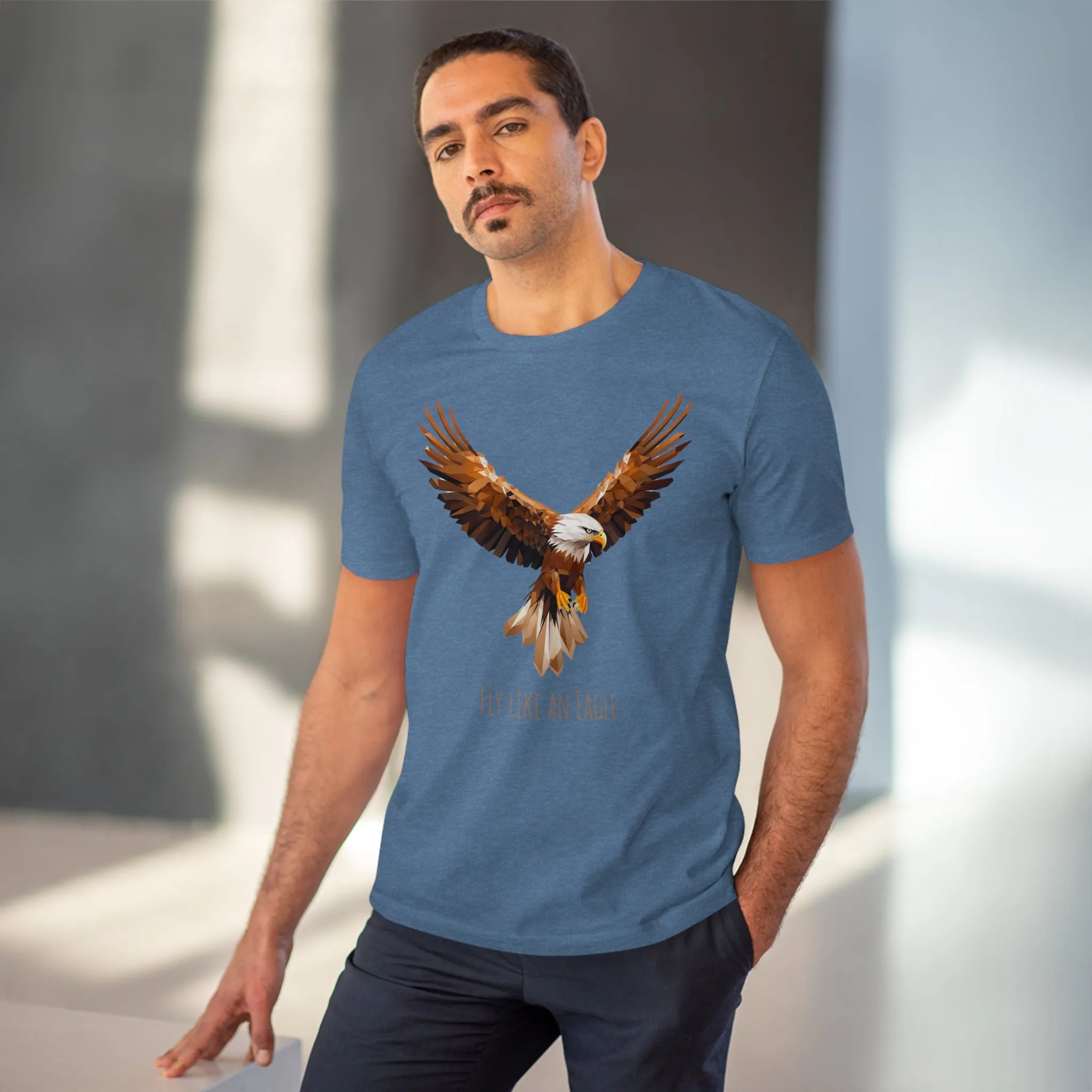 Eco-Friendly Geometric Eagle T-Shirt: "Fly Like An Eagle"