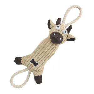 Eco-Friendly Plush Cow Dog Toy