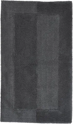Eco Living Havanna Reversible Cotton Bathroom Rug (27.6x47.2in, Slate Grey)