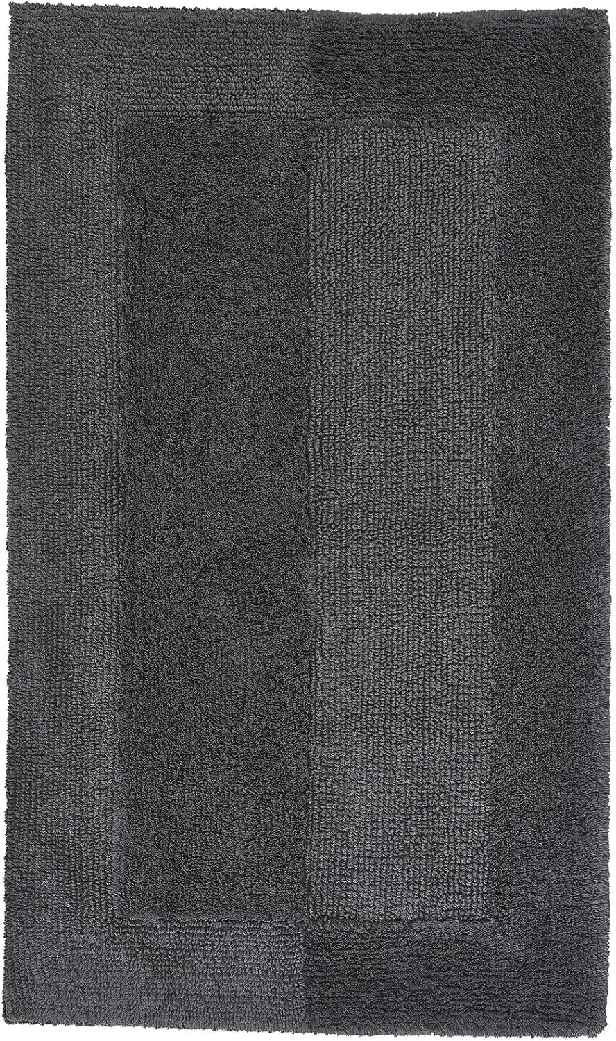 Eco Living Havanna Reversible Cotton Bathroom Rug (27.6x47.2in, Slate Grey)