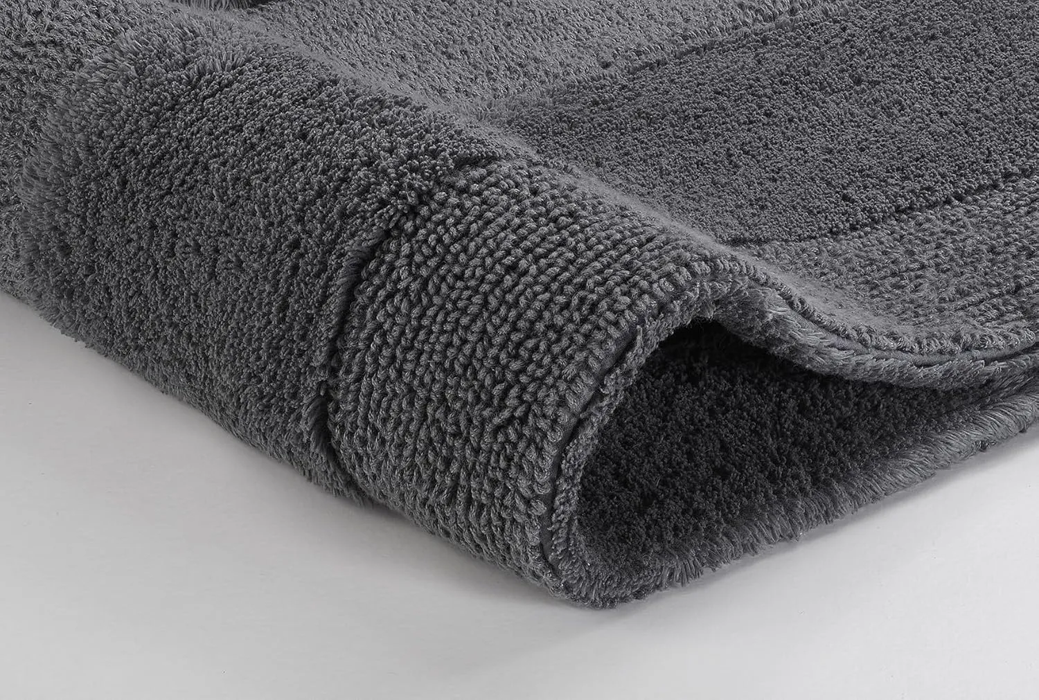 Eco Living Havanna Reversible Cotton Bathroom Rug (27.6x47.2in, Slate Grey)