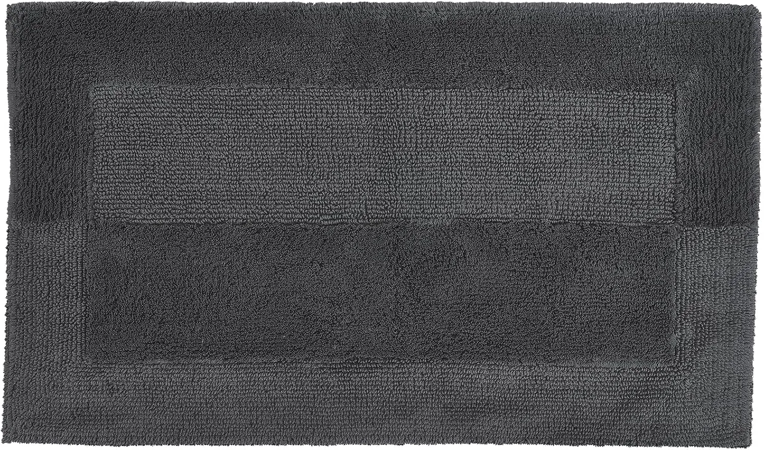 Eco Living Havanna Reversible Cotton Bathroom Rug (27.6x47.2in, Slate Grey)