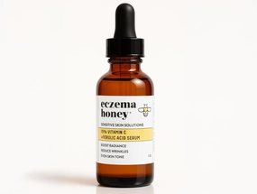 ECZEMA HONEY 15% Vitamin C   Ferulic Acid Serum - Anti Aging Skin Care Products - Face Oil for Eczema, Dry & Sensitive Skin (1 Oz)