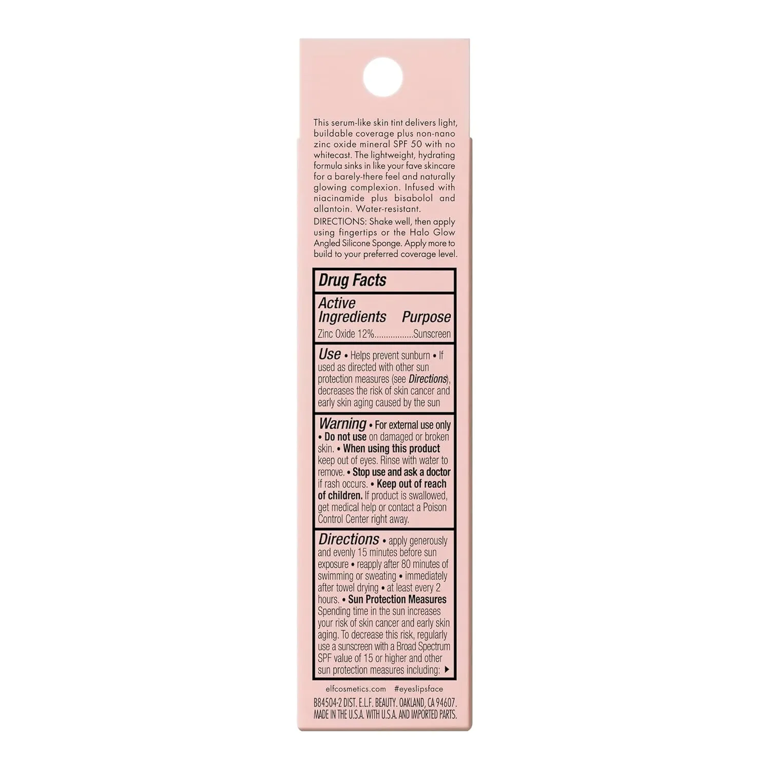 e.l.f. Halo Glow Skin Tint SPF 50, Tinted Moisturizer For Light, Buildable Coverage, Creates A Natural Glow, Vegan & Cruelty-Free, 1 Fair Neutral
