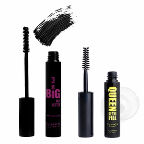 Elizabeth Mott - It's So Big Volumizing Smudge-Proof, Water-Resistant Mascara (Black) and Queen of the Fill Clear Sculpting Brow Gel (2-Pack Bundle)