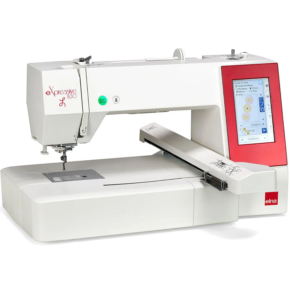 Elna eXpressive 830L Creative Edition Embroidery Machine with FREE Bundle