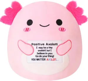 Emotional Support Axolotl, Cute Axolotl Stuffed Animal, Plush Doll Funny Reduce Pressure Toy Cheer Up Gifts for Girls Boys Party Decor 10"