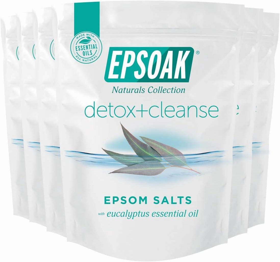 Epsoak Epsom Salt Detox   Cleanse - 12 lbs. (Qty. 6 x 2 lb. Bags) Bath Salts with Natural Essential Oils