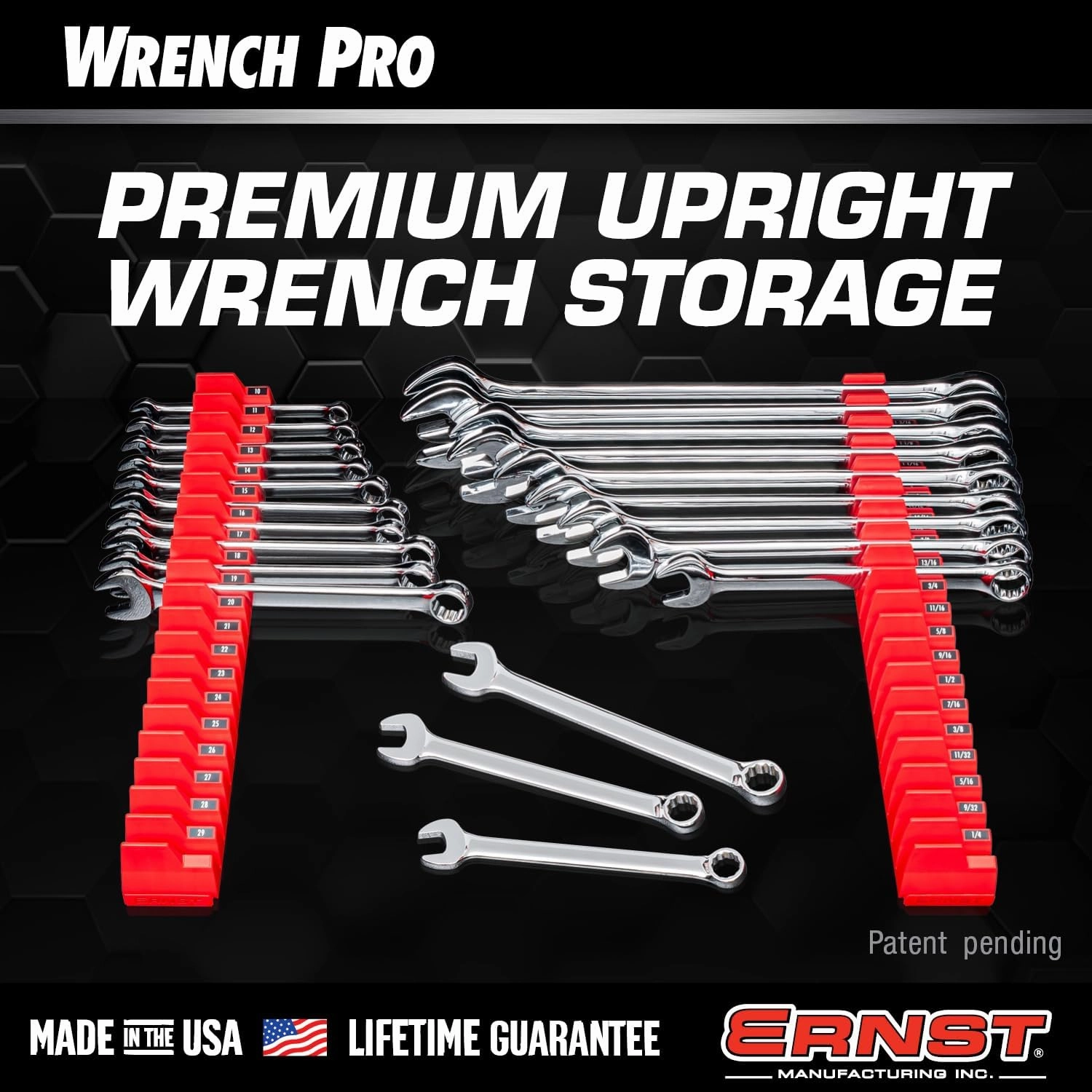 Ernst Manufacturing Wrench Pro - Modular Wrench Organizer for 40 Tools with Magnetic Base - Made in the USA