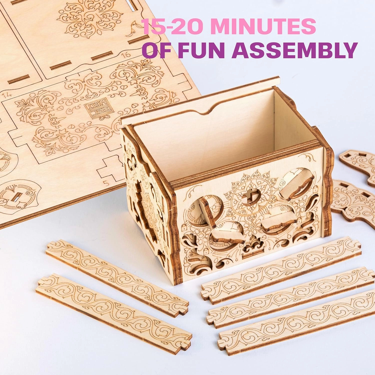 ESC WELT Secret Treasure Box 3D Wooden Puzzle - 3-In-1 Game, Gift Box for Money, Vouchers & Cards - Teenagers & Adults
