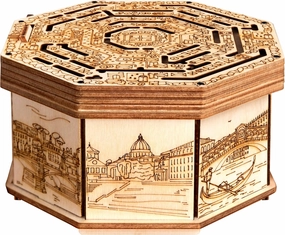 ESC WELT Wooden Secret Maze Box - Creative Gift Box for Money, Vouchers, Gift Cards - 3D Wooden Box Game - Gift Box Riddle Game - Gift Box for Teens and Adults - 3D Wooden Puzzle