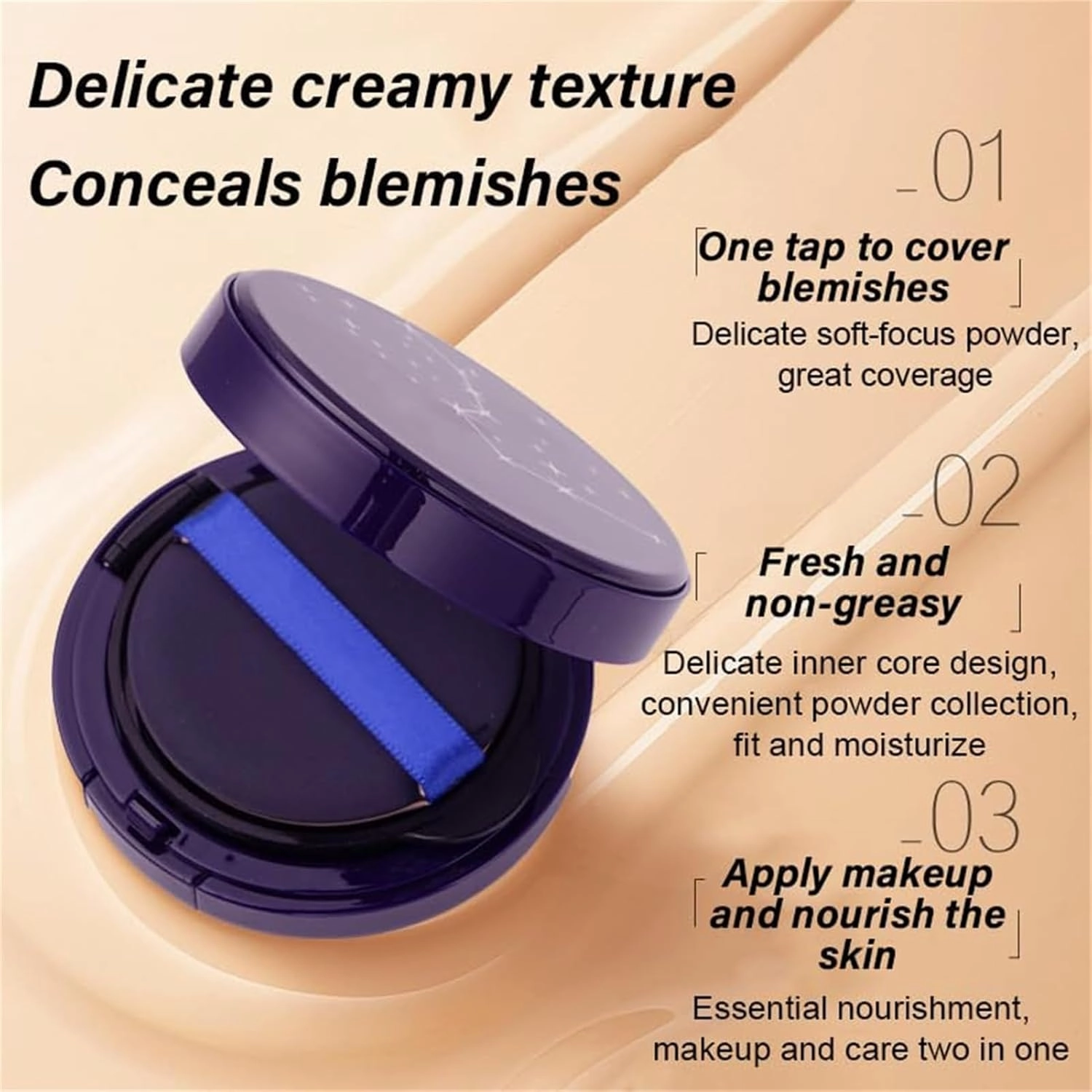 Evanesce Soft Matte Cream Concealer, Full Coverage, Waterproof Foundation, Hydrating Long-Lasting, Long Lasting Moisturizing Lightweight for All Skin (2*#02)