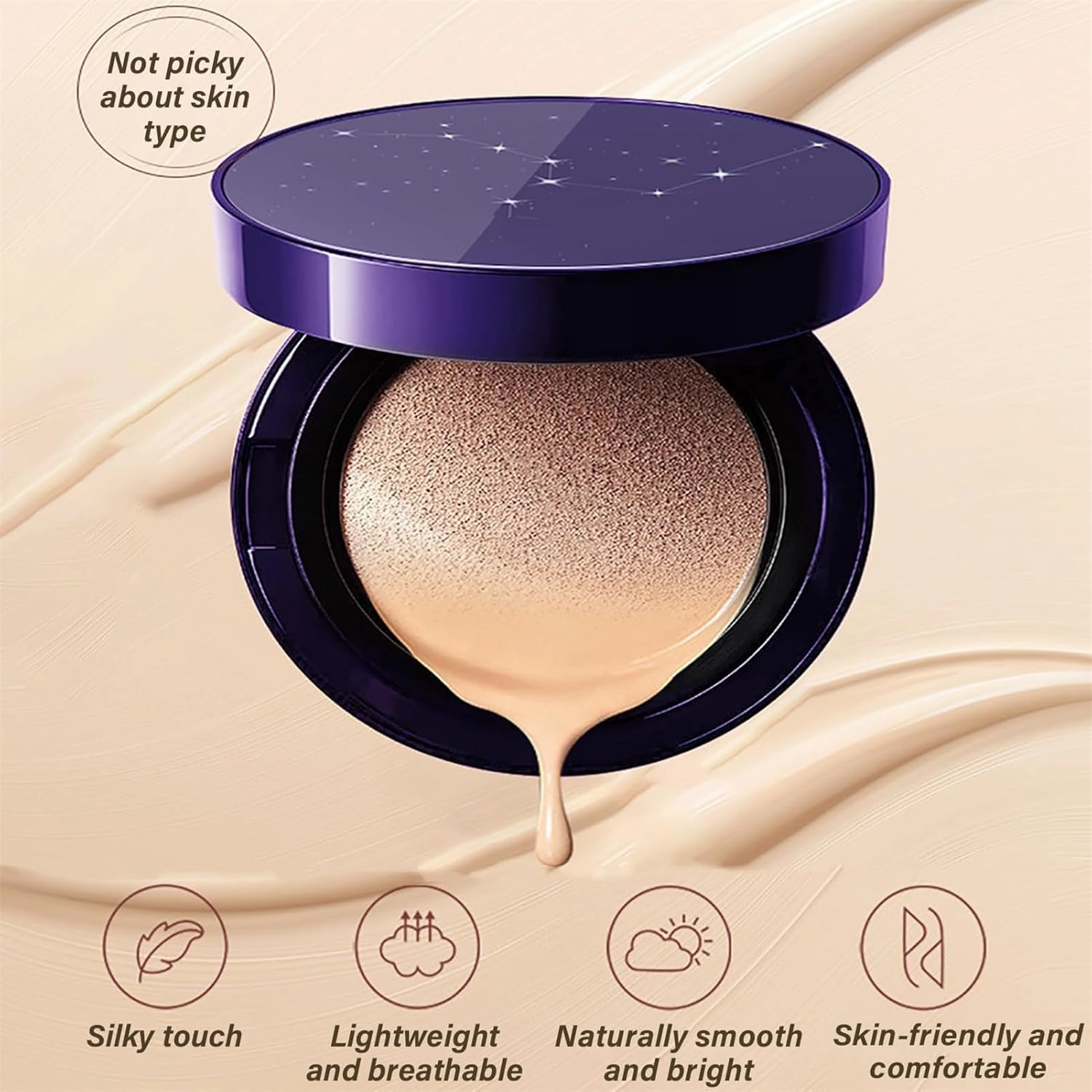 Evanesce Soft Matte Cream Concealer, Full Coverage, Waterproof Foundation, Hydrating Long-Lasting, Long Lasting Moisturizing Lightweight for All Skin (2*#02)