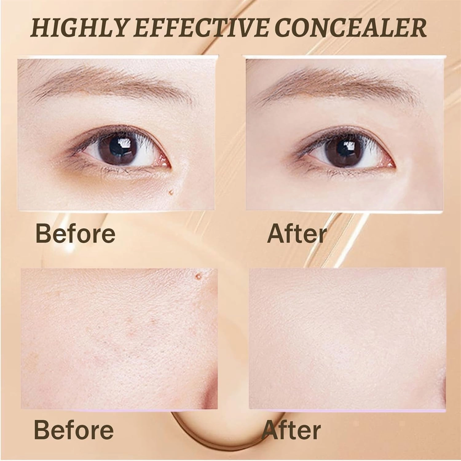 Evanesce Soft Matte Cream Concealer, Full Coverage, Waterproof Foundation, Hydrating Long-Lasting, Long Lasting Moisturizing Lightweight for All Skin (2*#02)