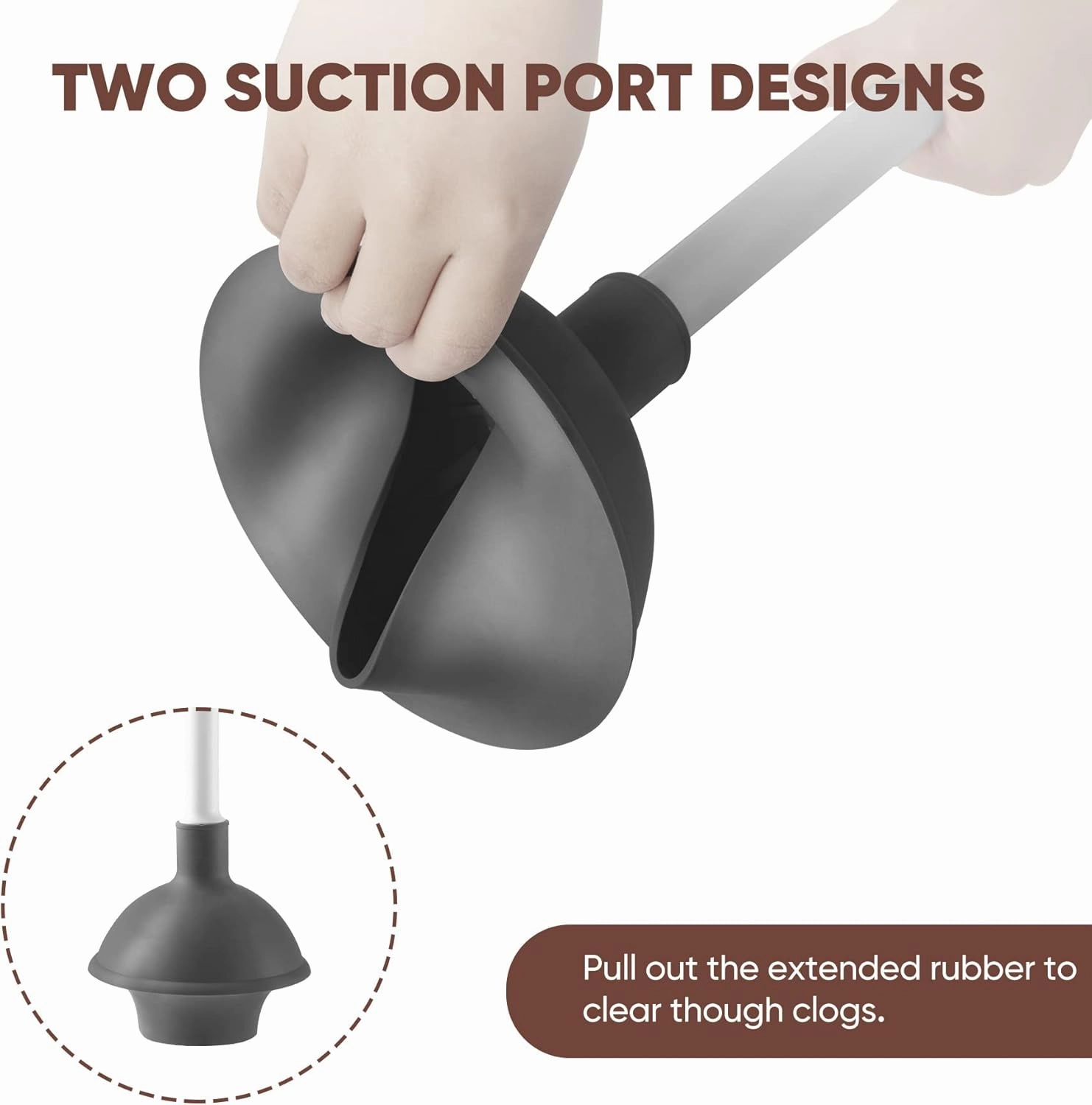 Eyliden Toilet Plunger and Brush, 2 in 1 Toilet Bowl Brush Plunger Set with Holder, Bathroom Cleaning Tools Combo with Caddy Stand (White)