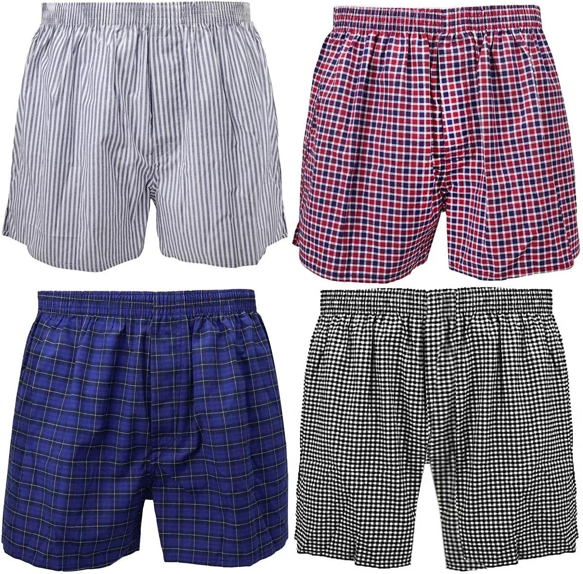 Falari 4-Pack Men's Boxer Underwear 100% Cotton Premium Quality