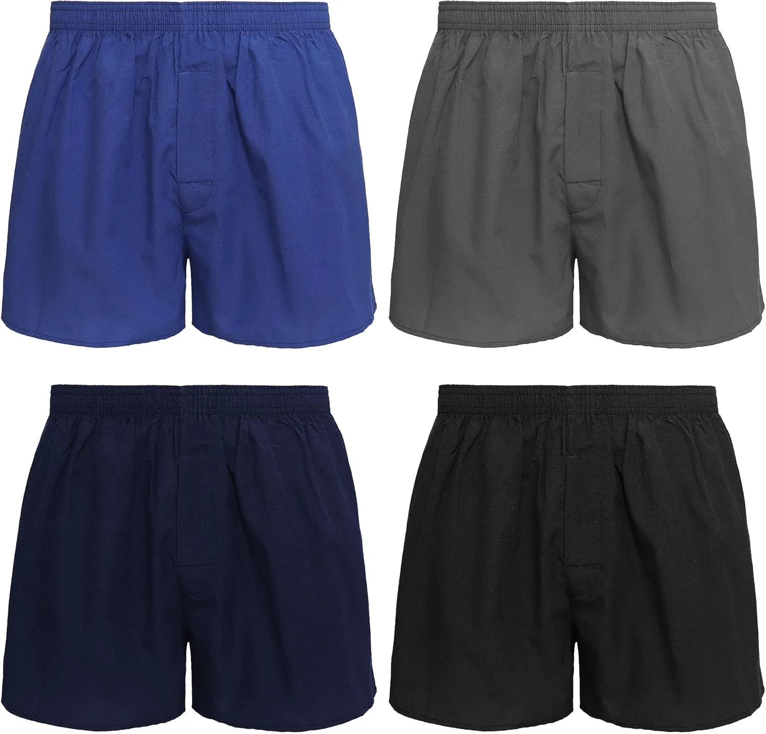 Falari 4-Pack Men's Boxer Underwear 100% Cotton Premium Quality
