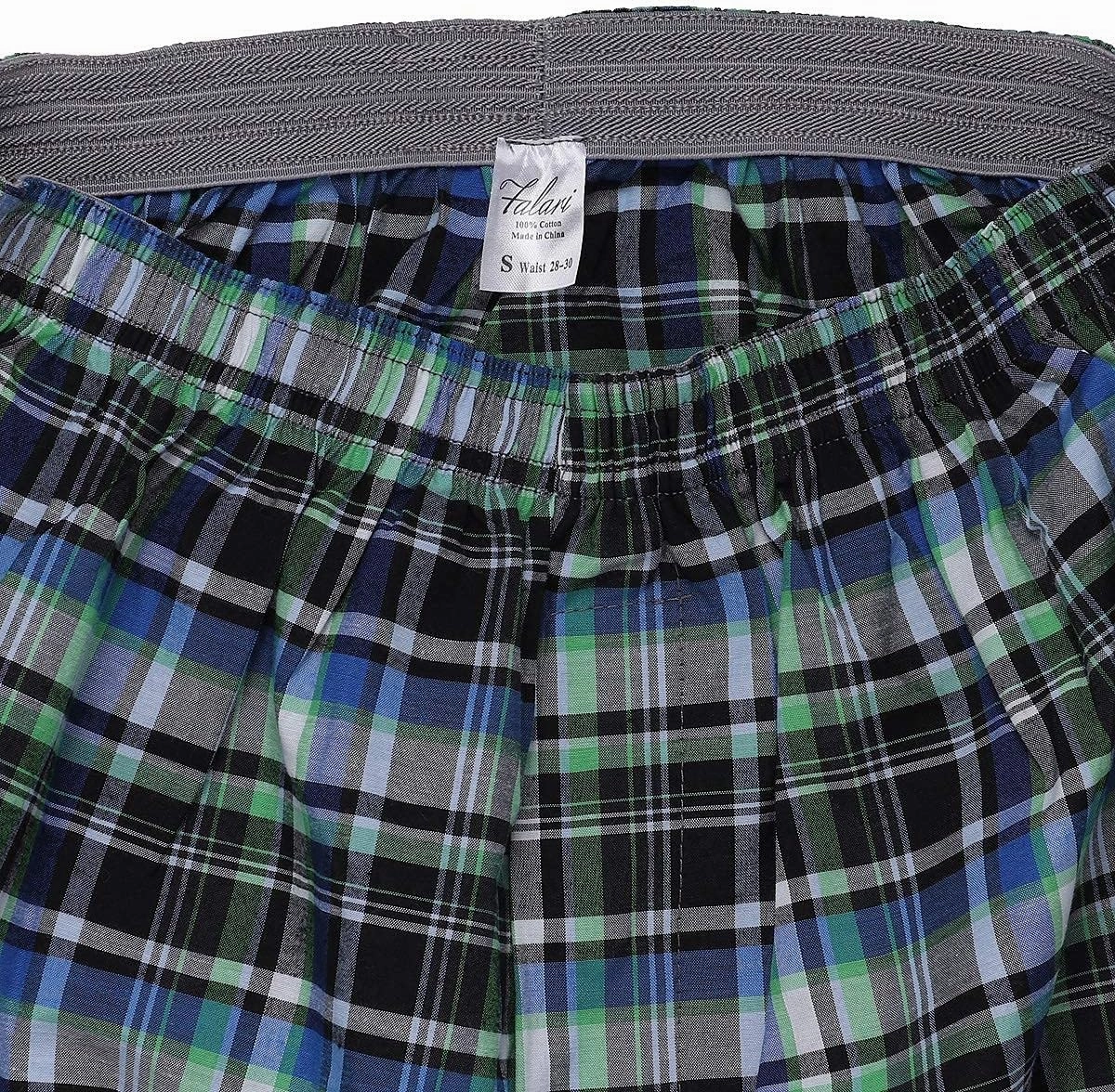 Falari 4-Pack Men's Boxer Underwear 100% Cotton Premium Quality