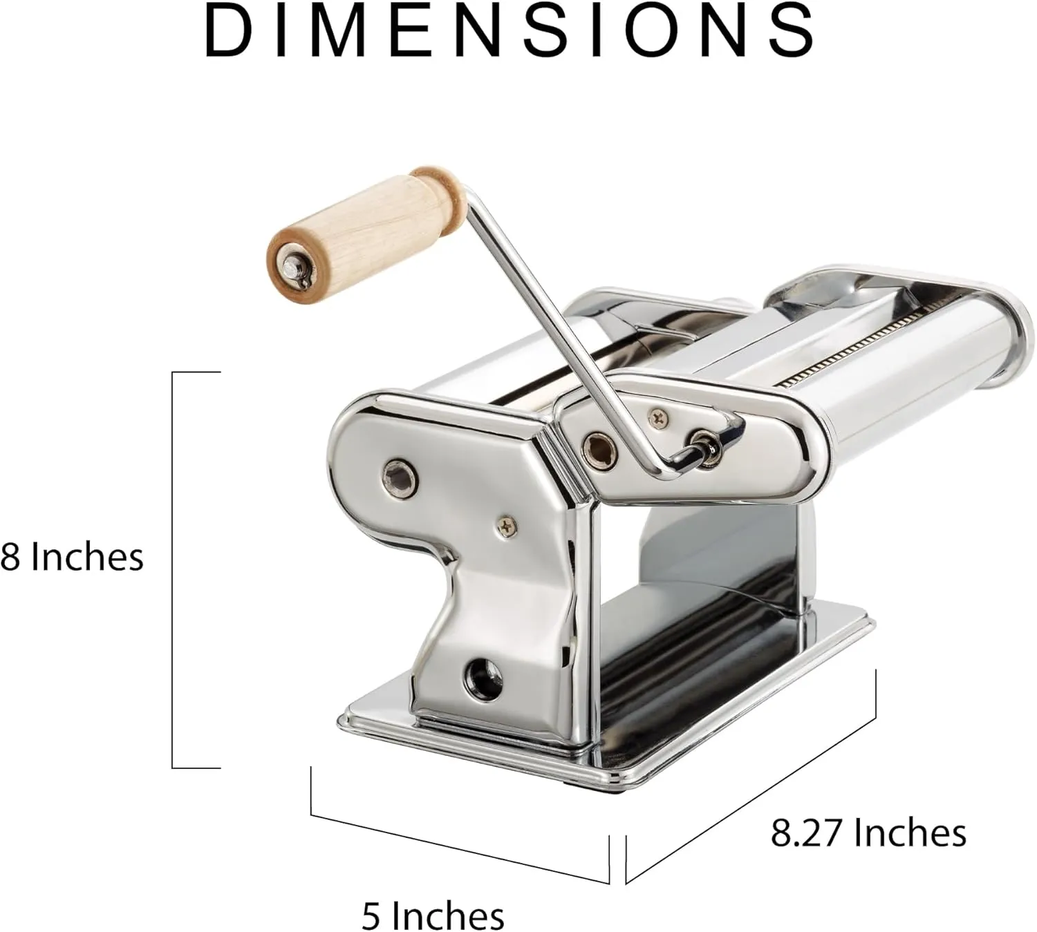 Fante’s Double Cutter Classic Pasta Maker, Hand-Crank Noodle Press with Adjustable Thickness Settings for Fresh Homemade Pasta, Dumplings