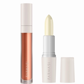 FARMASi SET: Liquid Matte Lipstick, SHE'S A PEACH, & Moisturizing Lip Balm - Intense Color, Hydration, Long-Lasting Wear, Smooth Finish, Matte Finish, Nourished Lips, Daily Use, Bold Color, Lip Care