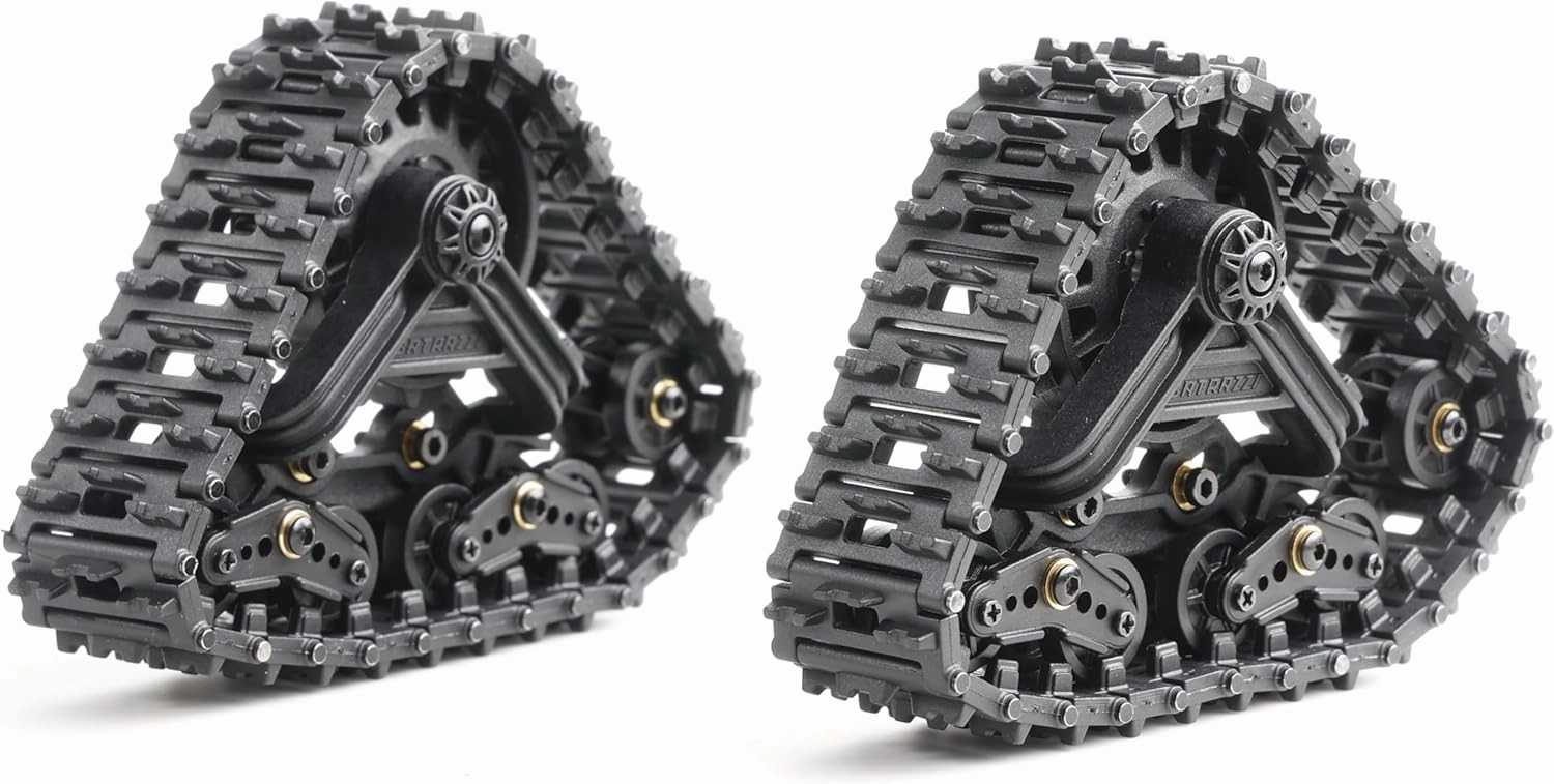 FCX24 FCX18 TRX4M SCX24 Tires Rc Car Parts Upgrade Parts Replacement Parts All-Terrain Track Set (2pcs) for 1/24 K5, Smasher, Power Wagon,1/18 FCX18 LC80