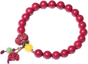Feng Shui Wealth Pixiu Bracelet Natural Cinnabar Amulet Bracelet Crystal Gemstone Raw Ore Attract Luck Money Love Bangle Gift