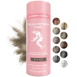 Fibers for Thinning Hair (Medium Brown), Undetectable Hair Powder for Women & 100% Natural Hair Building Fibers - Conceals Hair Loss - Bald Spot Cover Up Hair Powder, 2 Month Supply