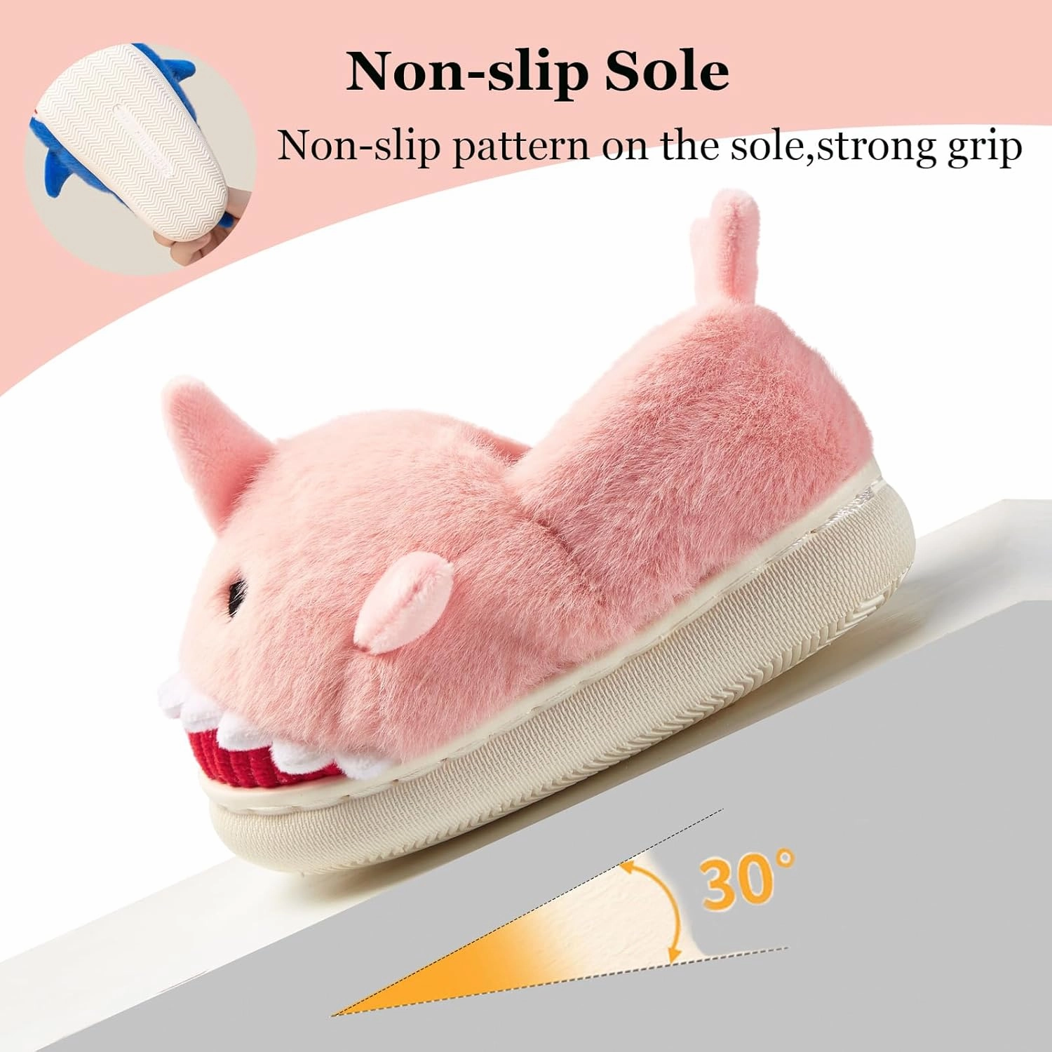 Fiedaz Boys Girls Shark Slippers for Toddler Kids - Cute Plush Warm Non-Slip Indoor Bedroom Winter Shoes
