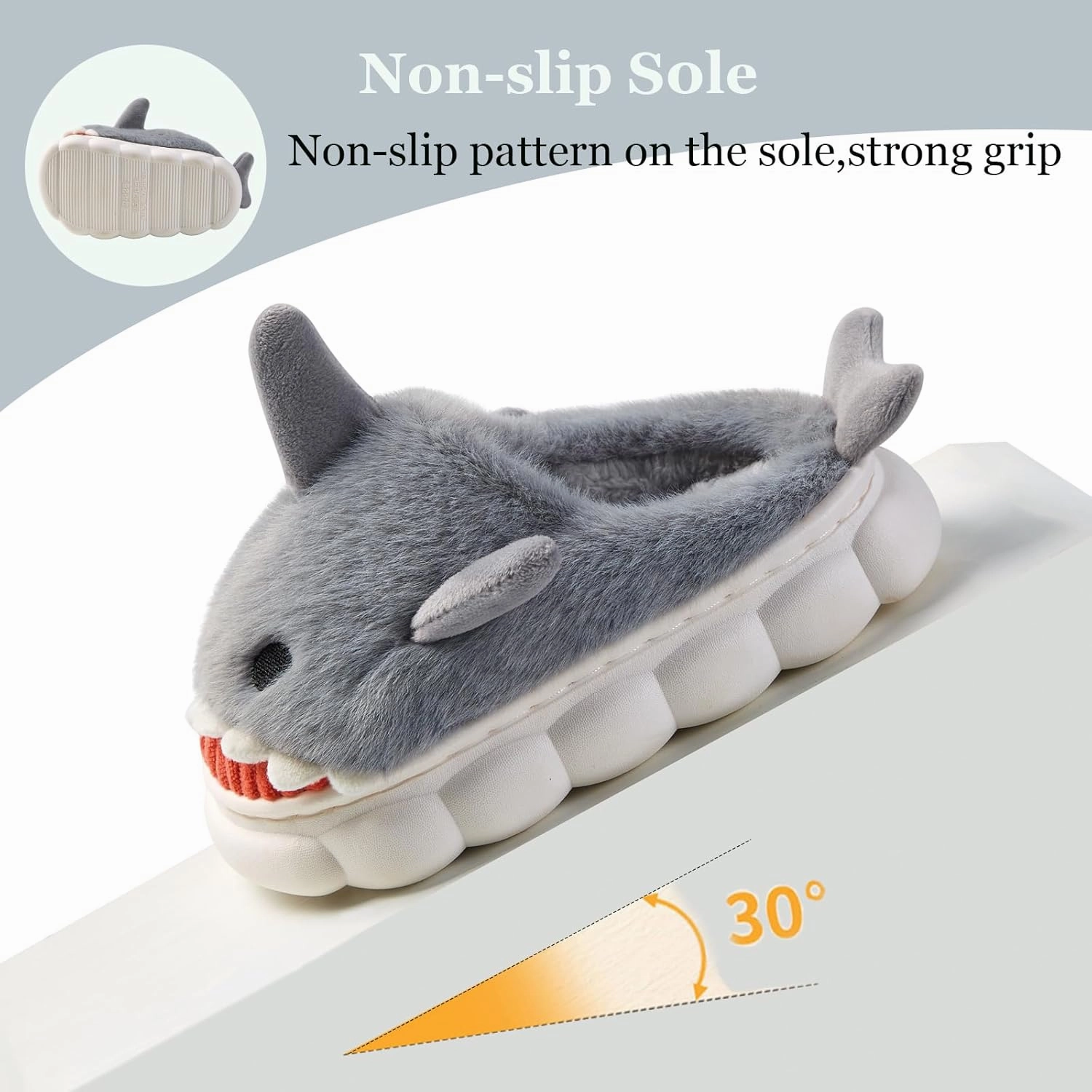Fiedaz Boys Girls Shark Slippers for Toddler Kids - Cute Plush Warm Non-Slip Indoor Bedroom Winter Shoes