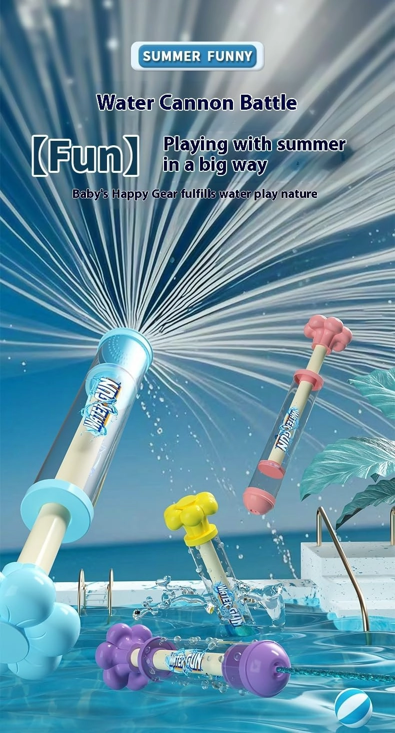 Fireworks Water Gun, 4 PCS High Pressure Pull-Out Colorful Water Toys for Parties, Pool, Beach & Family Gatherings (Random Colors)