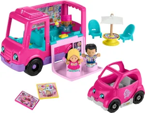 Fisher-Price Little People Barbie Toddler Toy Cupcake Truck Musical Playset with 9 Pieces for Pretend Play Kids Ages 18  Months (Amazon Exclusive)