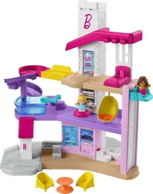 Fisher-Price Little People Barbie Toddler Toy Little DreamHouse Playset with Music Lights & Figures for Pretend Play Kids Ages 18  Months​
