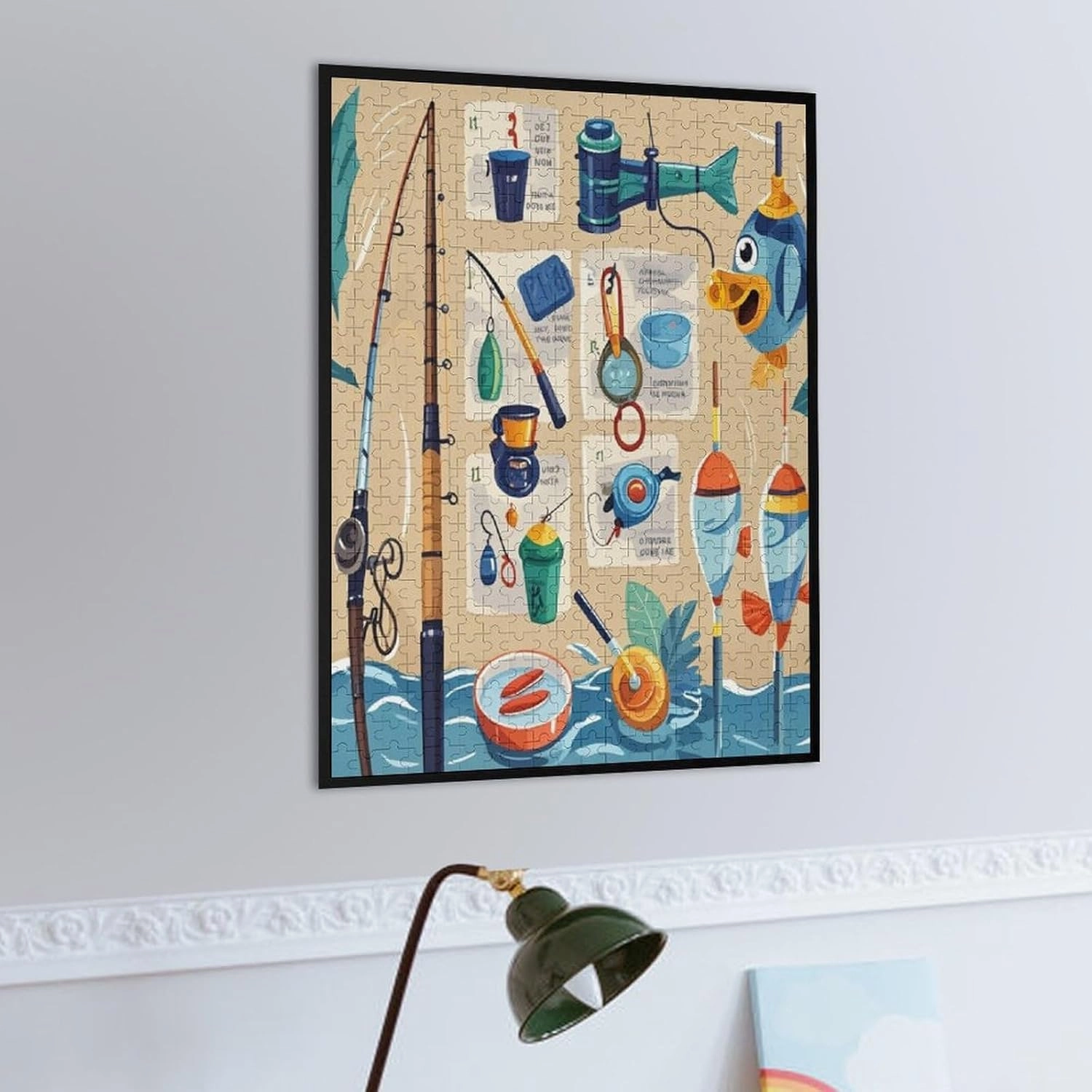 Fishing Knowledge 500 Piece Jigsaw Puzzles Fun Educational Game Puzzle for Adults Wooden Puzzles for Youth Children Home Wall Decor
