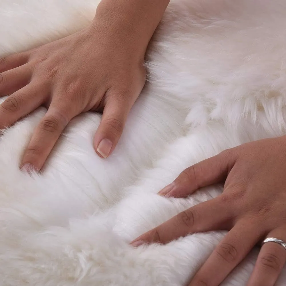 Fluffy Genuine Sheepskin Rug, Brown Premium Soft Bedroom/Living Room Area Rug for Soft Shaggy Fur Pray Pup Carpet Cushion, Chair Sofa Seat Cover, Bedroom Living Room(Mocha, Single Pelt/2FT*3FT)
