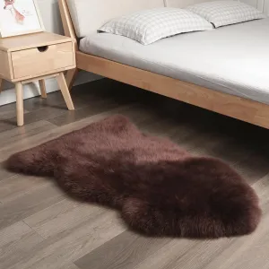 Fluffy Genuine Sheepskin Rug, Brown Premium Soft Bedroom/Living Room Area Rug for Soft Shaggy Fur Pray Pup Carpet Cushion, Chair Sofa Seat Cover, Bedroom Living Room(Mocha, Single Pelt/2FT*3FT)