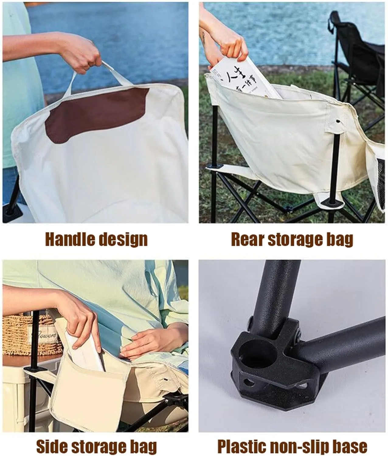 Folding Camping Table & Chairs Set, Portable Lightweight Picnic Table with Carrying Bag and Carbon Steel Roll-up Top Foldable Compact Table, Easy to Assemble
