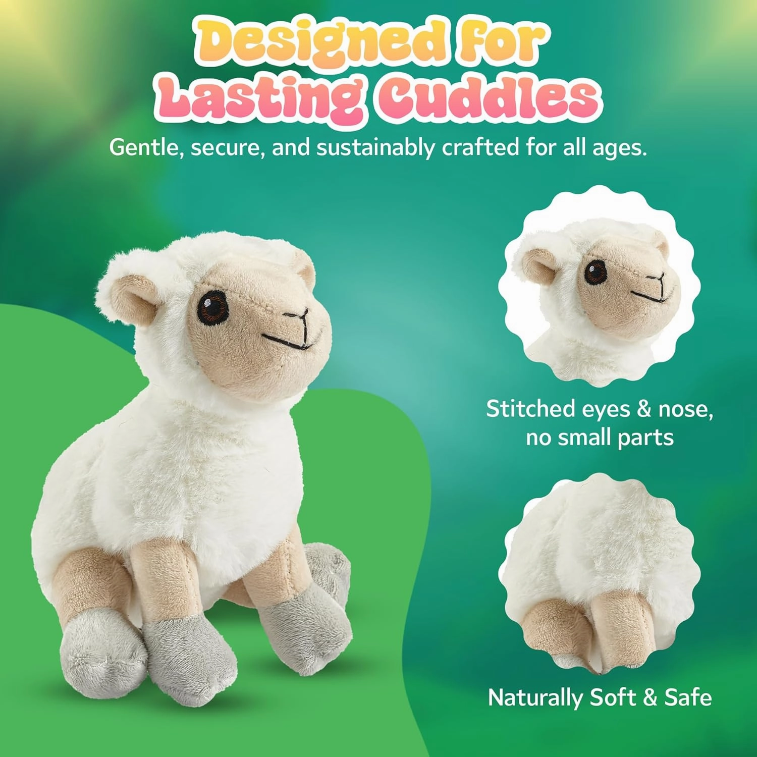 Forest & Twelfth Earth Safe 6" Llama Stuffed Animal Safari Animals Plush, Eco-Friendly Stuffed Animals for Babies, Kids, Soft Toys Made from 100% Recycled Plastic (6" Llama)